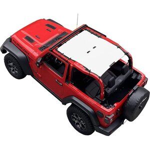 Shadeidea Sun Shade for Jeep Wrangler JL 2-Door (2018–2023)‎ – White Mesh